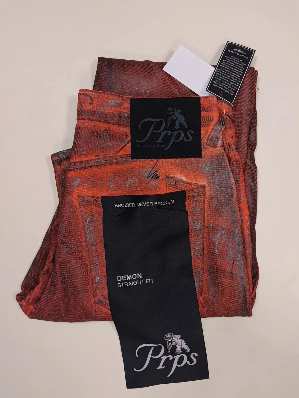 Prps Demon Straight Fit Men’s Jeans - Red (Bruised Never Broken)